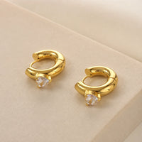 Anti-Tarnish Gold-Plated Chunky Heart Hoop Earrings