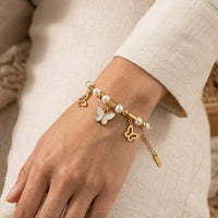 Butterfly Pearl Charm Bracelet | Anti-Tarnish Fashion Jewelry