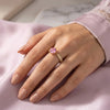 Pink Crystal Adjustable Ring | Anti Tarnish Gold Plated Korean Minimalist