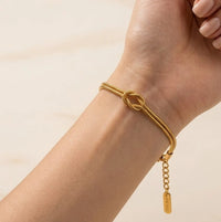 Infinity Knot Double Layer Anti-Tarnish Gold Plated Bracelet