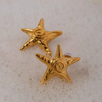 Starfish Anti-Tarnish Gold Plated Stud Earrings | Ocean Inspired Jewelry