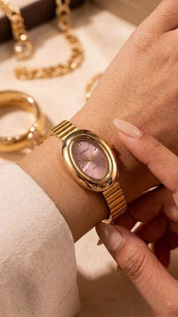 Vintage Oval Dial Anti-Tarnish Gold Plated Watch