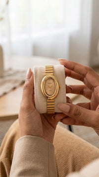 Vintage Oval Watch for Women - Anti-Tarnish Gold Plated