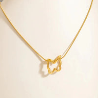 Butterfly Gold Plated Necklace on Snake Chain | Anti-Tarnish & Waterproof | Korean Style Aesthetic