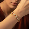 Wave Bangle | Anti-Tarnish Gold-Plated Crystal Bracelet
