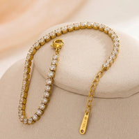 Old Money Black Clover & Tennis Bracelet Set | Anti-Tarnish Gold Plated