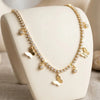 Korean Style Anti-Tarnish Gold-Plated Butterfly Tennis Necklace