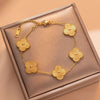 Vintage Clover Textured Bracelet - Anti-Tarnish 18K Gold Plated