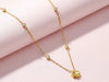 Four Leaf Clover Necklace - 18k Gold Plated Anti-Tarnish Floral Pendant with Stone Chain