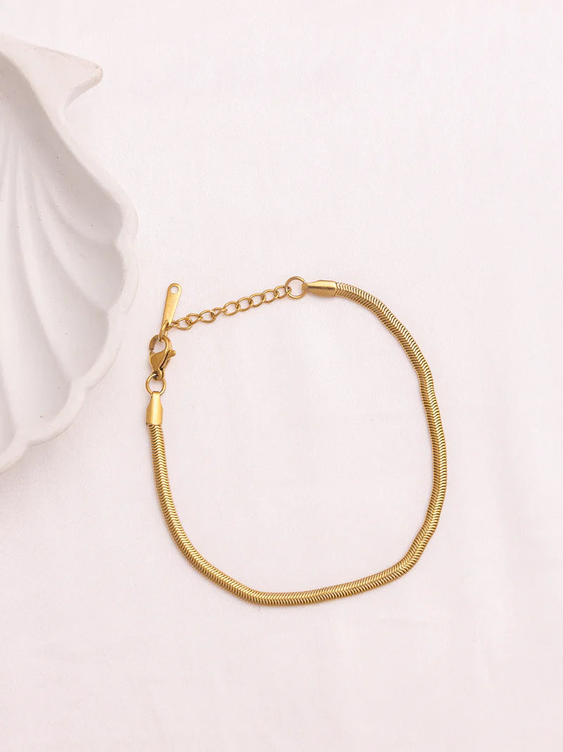 Anti-Tarnish Dual Tone Snake Chain Bracelet Combo