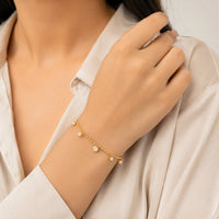 Zircon Beaded Charm Bracelet | Anti-Tarnish Gold-Plated
