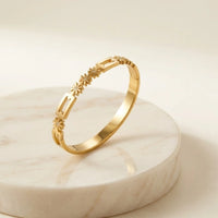 Daisy Floral Rectangular Link Anti-Tarnish Bracelet