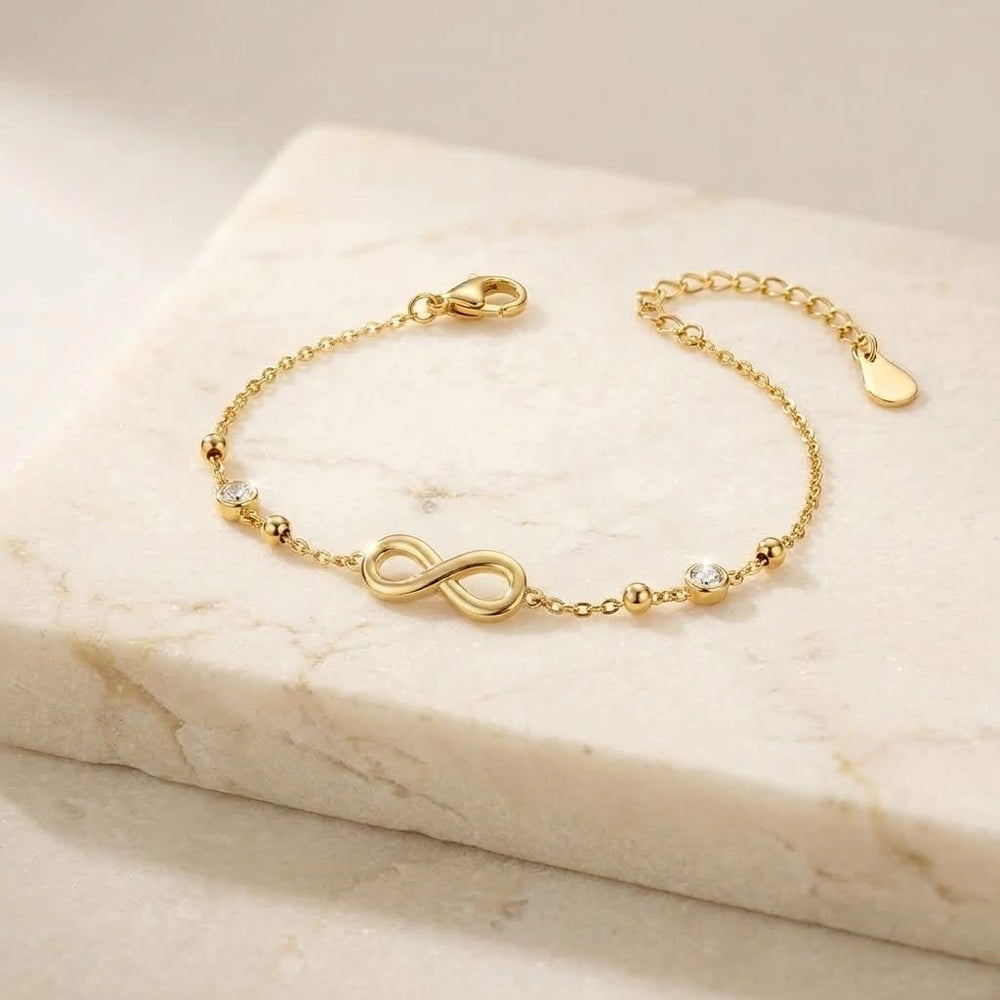 Infinity Charm Anti-Tarnish Gold Plated Bracelet | Minimalist Korean Jewellery