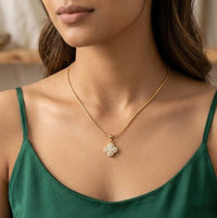Luxury Four Leaf Clover Necklace - Anti-Tarnish Gold Plated Pendant for Women