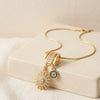 Evil Eye & Sunburst Charm Necklace | Anti-Tarnish Gold Plated Snake Chain