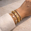 Anti-Tarnish Gold Plated 3-Piece Floral Bracelet Stack Combo