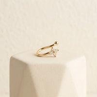 Floral CZ Gold-Plated Nose Pin - Anti-Tarnish & Water Resistant