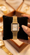 Vintage Rectangular Gold-Plated Watch | Anti-Tarnish & Minimalist