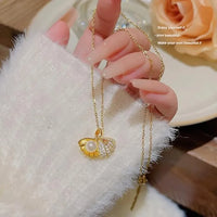 Pearl Shell Necklace – Gold Plated Anti-Tarnish Seashell Pendant with Pearl