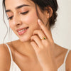 Sunburst Green Stone Adjustable Ring - Anti Tarnish Gold Plated