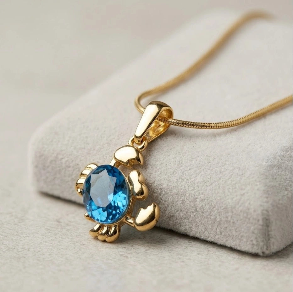ocean-blue-crab-pendant-necklace-anti-tarnish