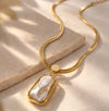 Anti-Tarnish Gold Plated Baroque Pearl Pendant Snake Chain Necklace