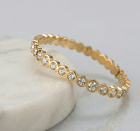 Anti-Tarnish Crystal Bangle Bracelet - Gold Plated Korean Minimalist Style