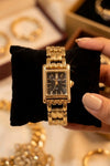 Classic Vintage Black Dial Anti-Tarnish Gold Plated Watch