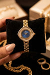 Aesthetic Anti-Tarnish Gold Plated Blue Dial Watch for Women | Moncheri Jewels