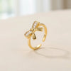 Bow Knot Ring | Anti-Tarnish Gold Plated Adjustable CZ Design