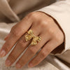 Anti-Tarnish Gold Plated Bow Ring | Elegant Coquette Statement Jewelry