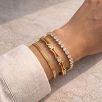 Aesthetic Trio: 3-Piece Anti-Tarnish Gold-Plated Bracelet Stack