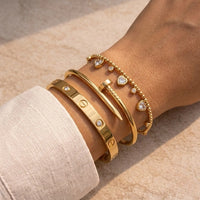 Anti-Tarnish Gold Plated 3-Piece Bracelet Stack - Old Money Aesthetic