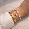 Aesthetic Anti-Tarnish Gold-Plated Bracelet Combo - Set of 3 (Pearl & Bow)