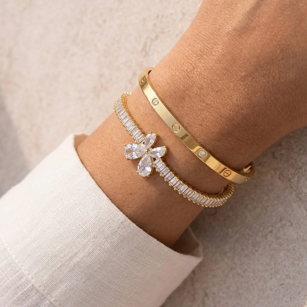 Clean Girl Aesthetic 2-Piece Gold Plated Bracelet Set | Anti-Tarnish