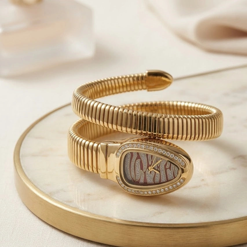 The Serpent Coil Watch - Anti-Tarnish Gold Plated | Moncheri Jewels