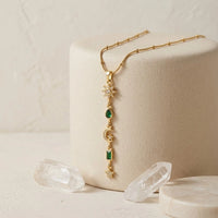 Celestial Sun Moon & Star Drop Necklace | Anti-Tarnish Gold Plated
