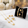 Anti-Tarnish Gold Plated Clover & Bangle Jewelry Set Combo (6-Pieces)
