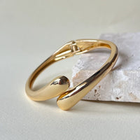 Old Money Black Clover & Teardrop Cuff Bracelet Stack | Anti-Tarnish Gold Plated