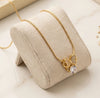 Anti-Tarnish Gold Plated Crystal Bow Pendant Necklace