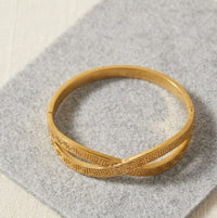 Greek Key Crossover Gold-Plated Bracelet | Anti-Tarnish