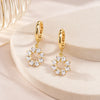 Korean Crystal Circle Drop Earrings | Anti-Tarnish Gold Plated Minimalist Dangle