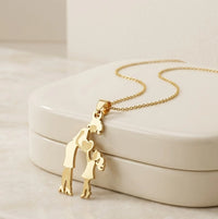 Mother & Daughter Silhouette Pendant Necklace | Anti-Tarnish Gold Plated