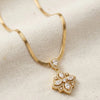 Elegant Floral American Diamond Necklace - Anti Tarnish Gold Plated