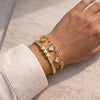 Coquette Heart Bangle & Link Chain Bracelet Set - Anti Tarnish Gold Plated