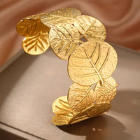 The Celestial Leaf Gold-Plated Bracelet Stack (3-Piece Combo)