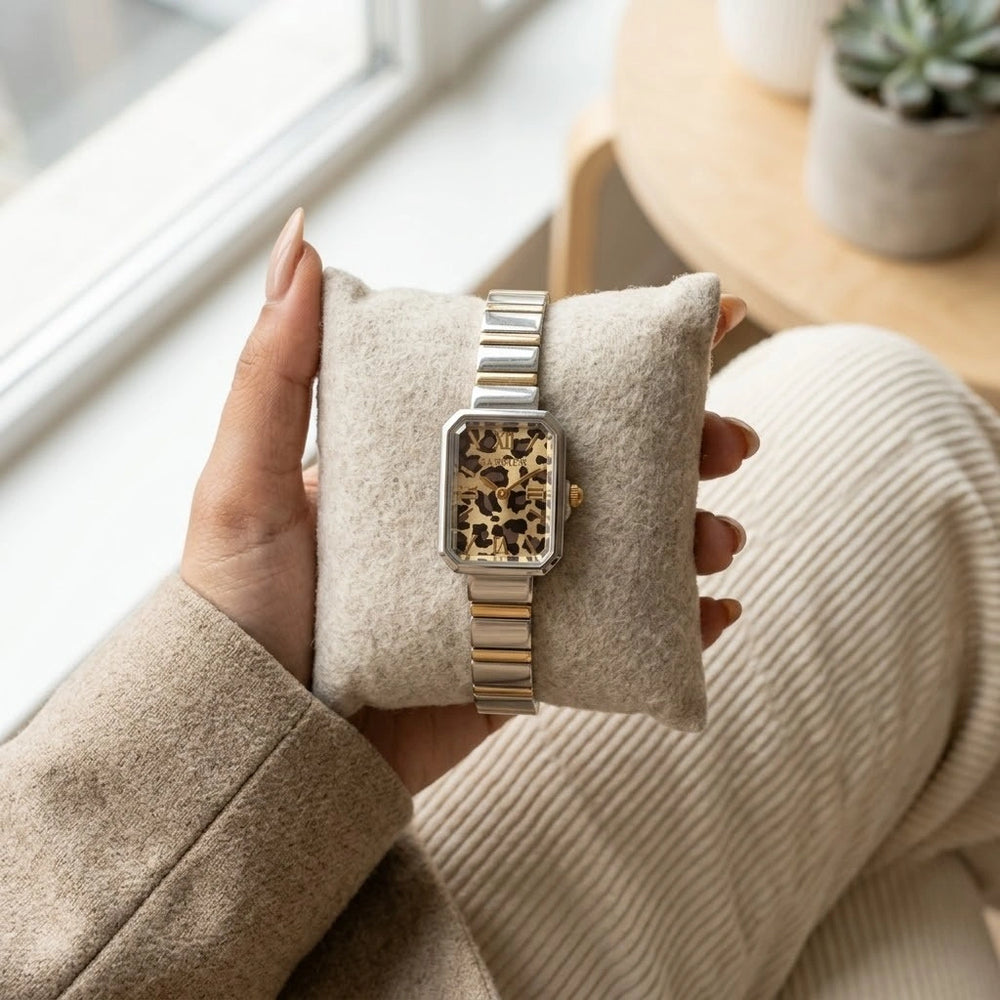 The Vintage Rectangle Watch - Two Tone Gold Plated