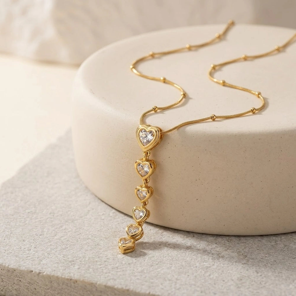 Heart Drop Anti-Tarnish Gold Plated Necklace