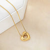 Anti-Tarnish Gold Plated Open Heart Pendant Necklace