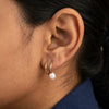 Pearl Spiral Double Hoop Earrings | Anti-Tarnish Gold Plated Korean Style